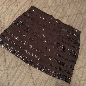 Charcoal Sequin Mini Skirt